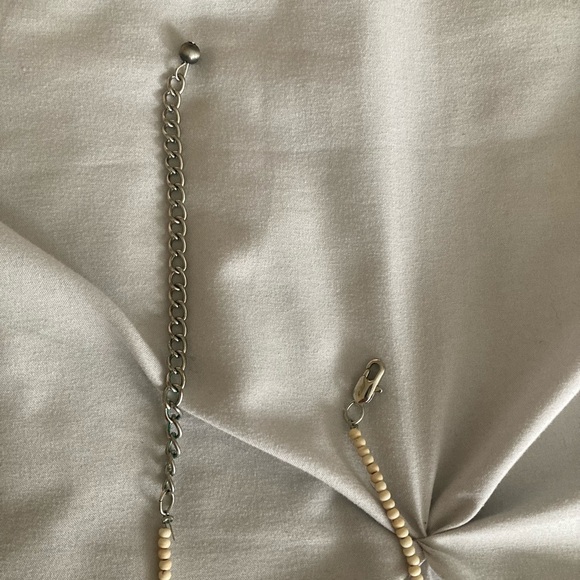 Southwestern White Heishi & Turquoise Nugget Bead Necklace - Picture 3 of 3